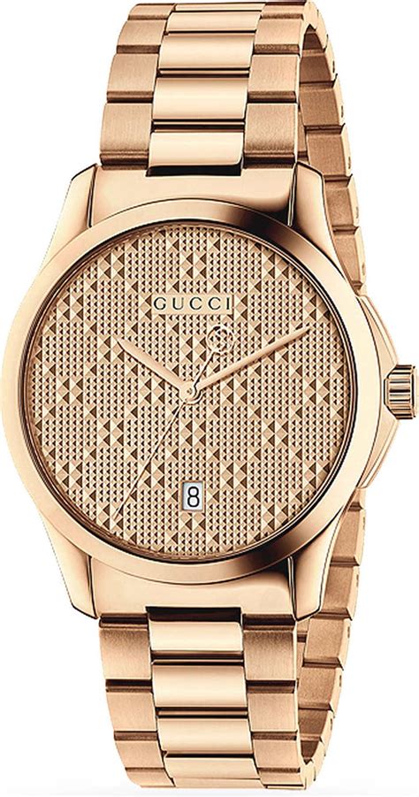 gucci timeless watch rose gold|Gucci gold bracelet watch.